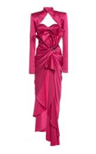 Moda Operandi Redemption Cutout Draped Stretch Silk Satin Maxi Dress