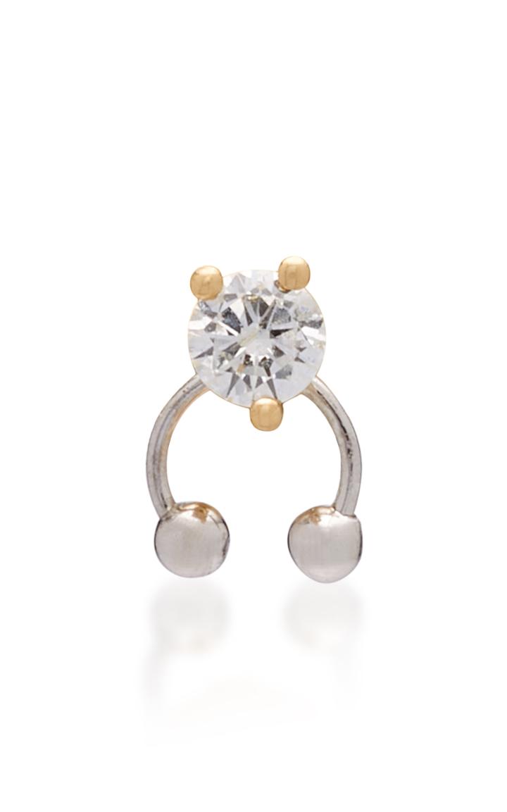 Moda Operandi Delfina Delettrez Convertible 18k Gold Diamond Earring