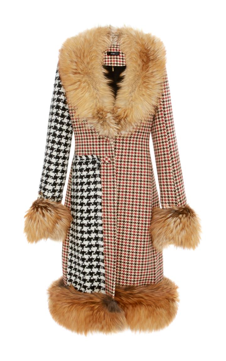 Ellery Idol Mixed Houndstooth Long Coat