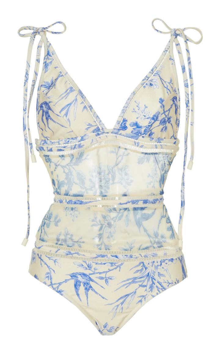 Zimmermann Verity Mesh-paneled One-piece Swimsuit
