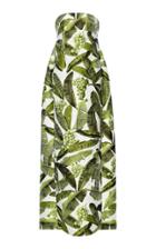Oscar De La Renta Banana Leaf Jacquard Gown