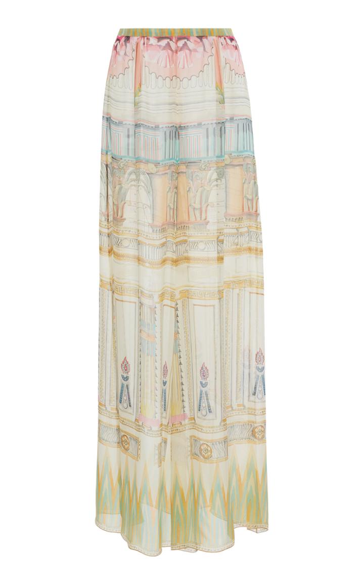 Temperley London Athena Printed Silk Chiffon Pants