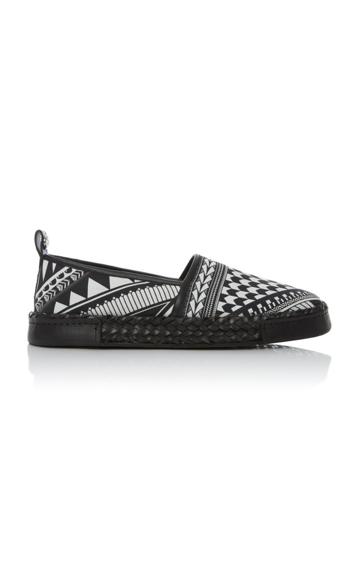Balmain Printed Leather Espadrilles