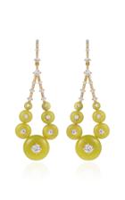 Fernando Jorge Gravity Diamond, Serpentine 18k Yellow Gold Earrings