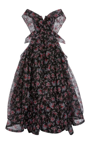 Zac Posen Floral Embroidered Guipure Lace Ball Gown