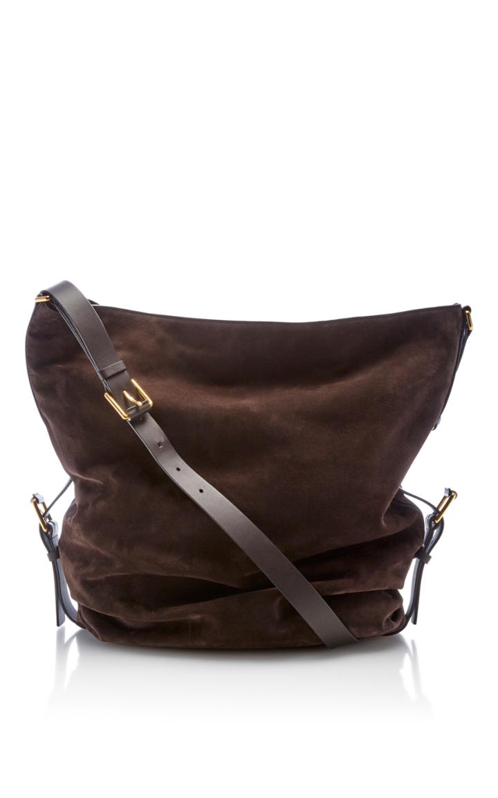 Michael Kors Collection Large Suede Naomi Shoulder Bag