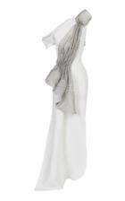 Maticevski Sublime Crystal Bead Embellished One Shoulder Dress