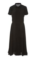 Zac Posen Pleated Short Sleeve Dress