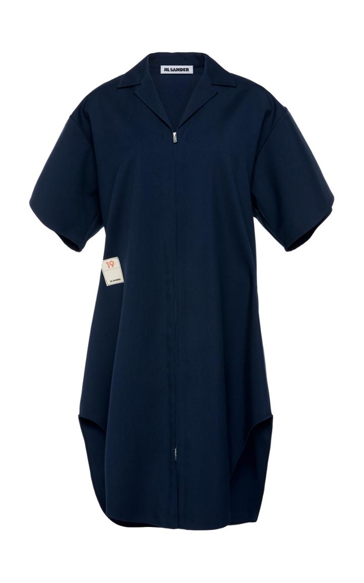 Jil Sander Gunner Zip-front Wool Shirt