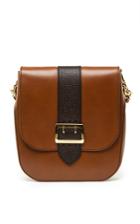Burberry Satchel Bag In Tan Calf Saddle Leather
