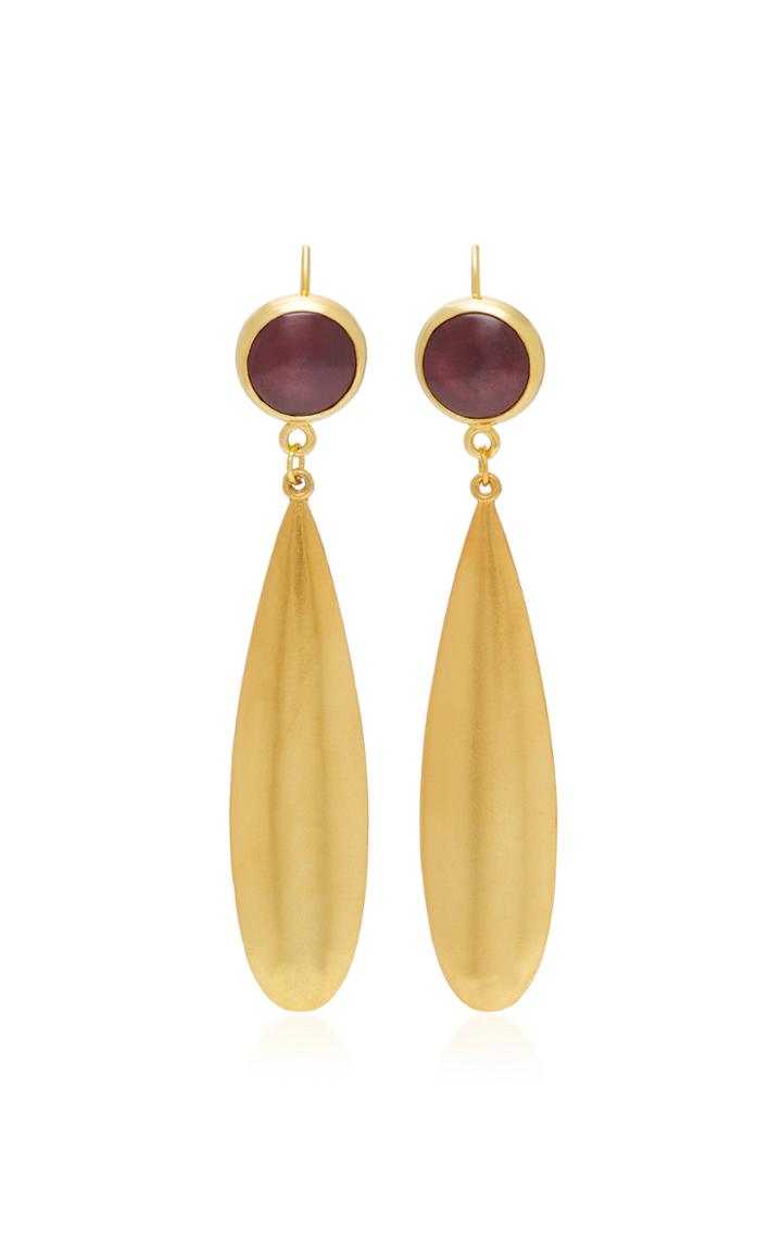 Moda Operandi Silhouette Gold-tone Enamel Teardrop Earrings