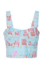 Patbo Beach Chair Print Cropped Top