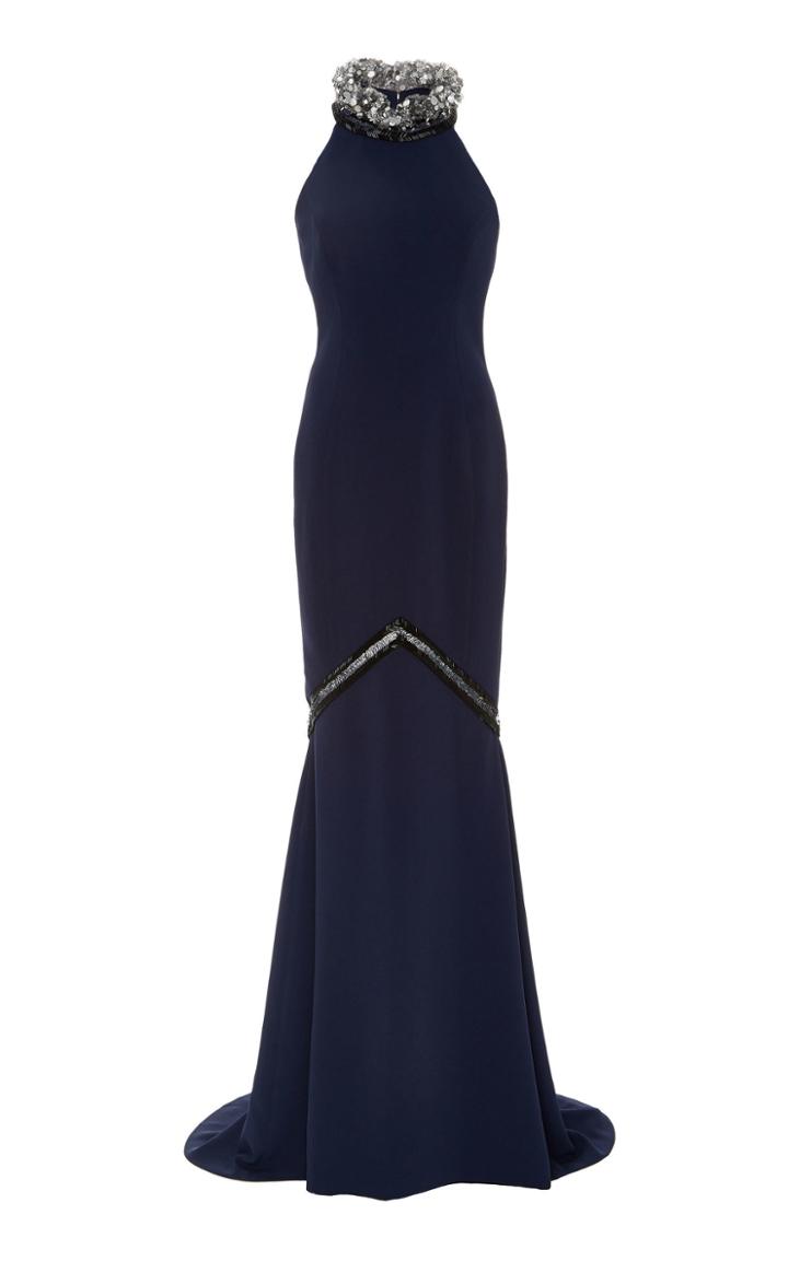 Elizabeth Kennedy Sequin Neck Gown