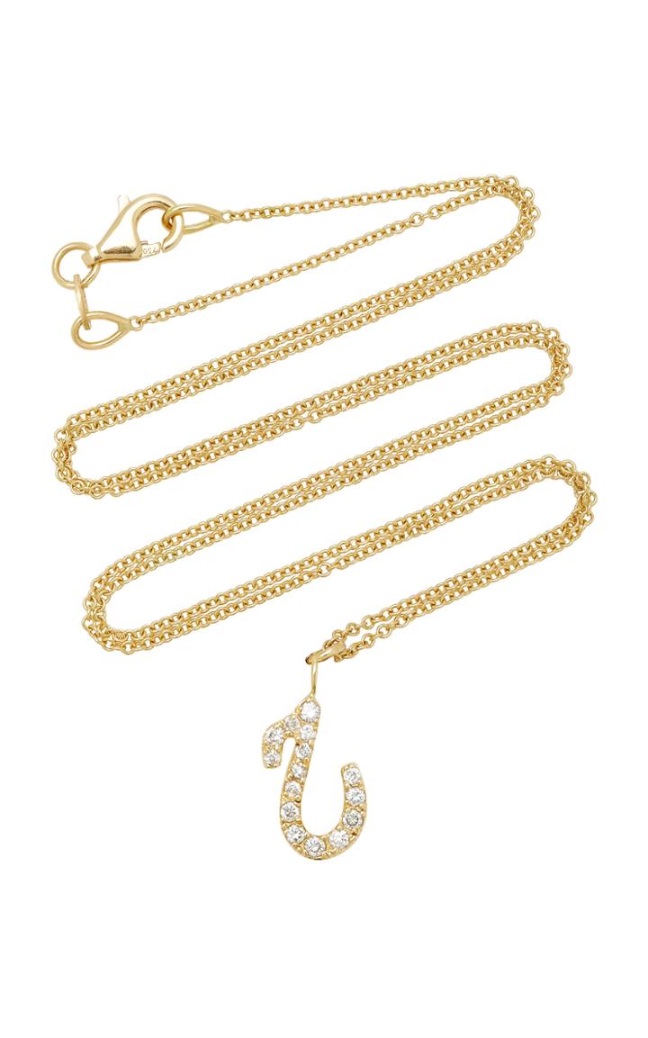 Names By Noush Tiny Treasures Arabic Initial Pave Necklace