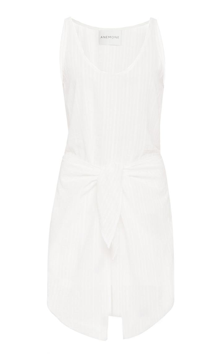 Anemone Dk Tie-front Cotton Linen-blend Mini Dress