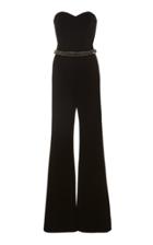Pamella Roland Embellished Strapless Crepe Jumpsuit