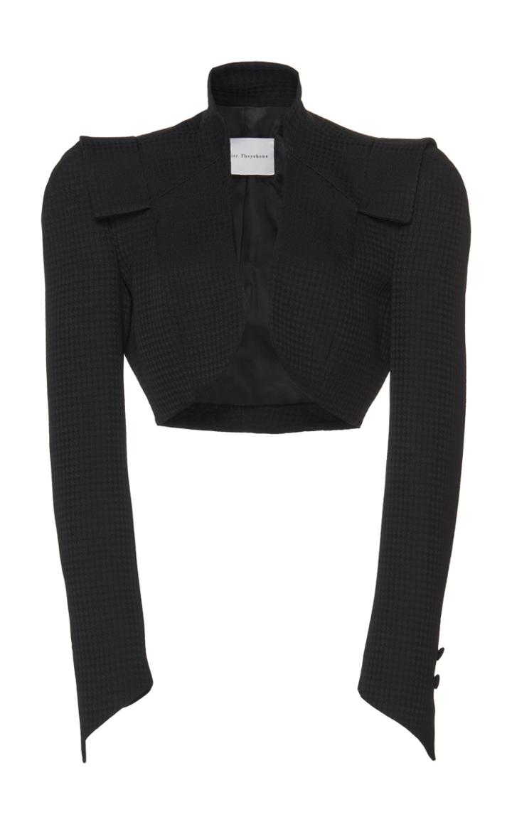 Olivier Theyskens Thery Houndstooth Jacquard Bolero Jacket