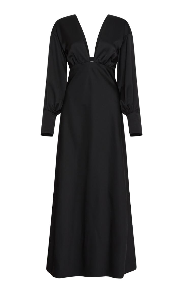 Moda Operandi Paris Georgia Jules Long Sleeve Plunging V-neck Maxi Dress