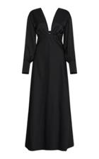 Moda Operandi Paris Georgia Jules Long Sleeve Plunging V-neck Maxi Dress
