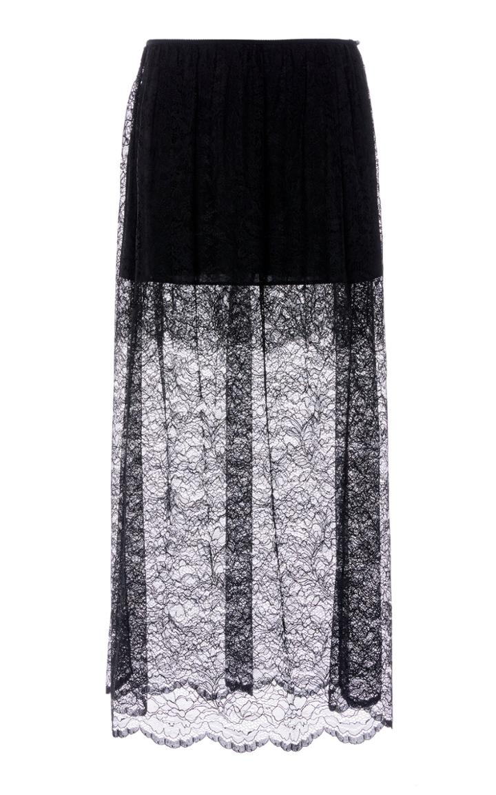 Paco Rabanne Lace Overlay Midi Skirt