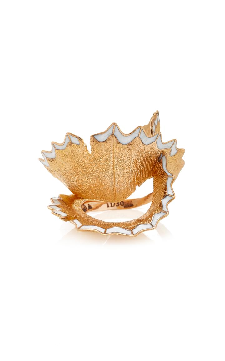 Luz Camino White Pencil Chip Ring In Enamel