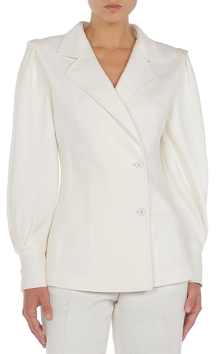 Moda Operandi Alberta Ferretti Notched-lapel Linen-blend Blazer
