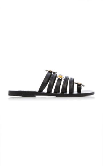Fabrizio Viti X Ancient Greek Sandals Victoria Floral-embellished Leather Slides