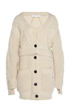 Victoria Beckham Oversized Cable And Waffle-knit Wool Cardigan