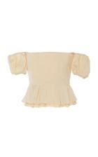 Brock Collection Oarsman Off-the-shoulder Cotton And Linen-blend Top