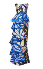 Leal Daccarett Magnolio Printed Silk Gown