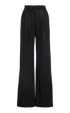 Moda Operandi Redemption Pleated Metallic Pinstriped Wool-blend Wide-leg Trousers