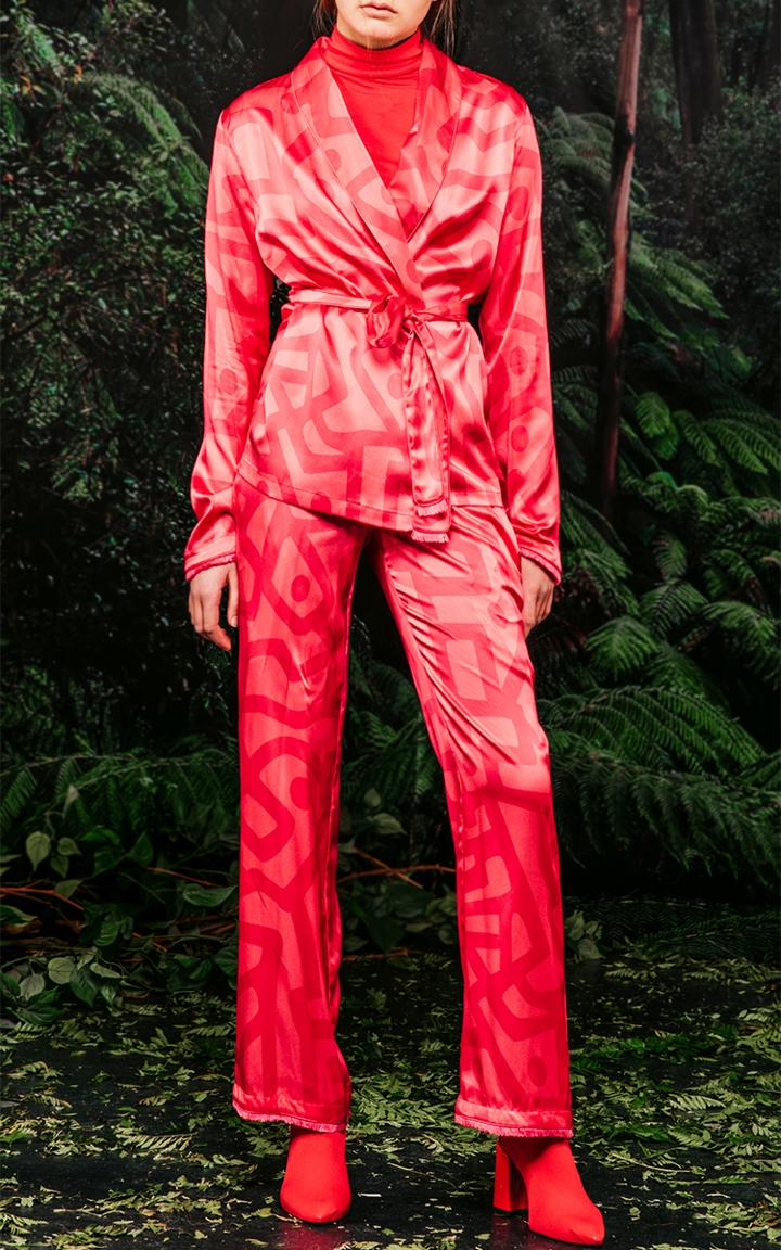 March11 Printed Silk Suit Set