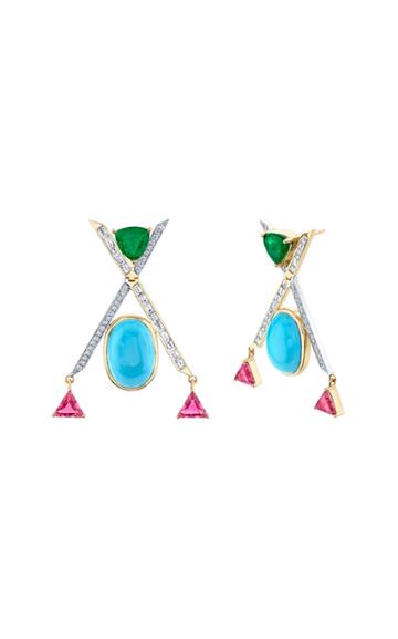 Moda Operandi Emily P. Wheeler 18k Yellow & White Gold Chandelier X Earrings