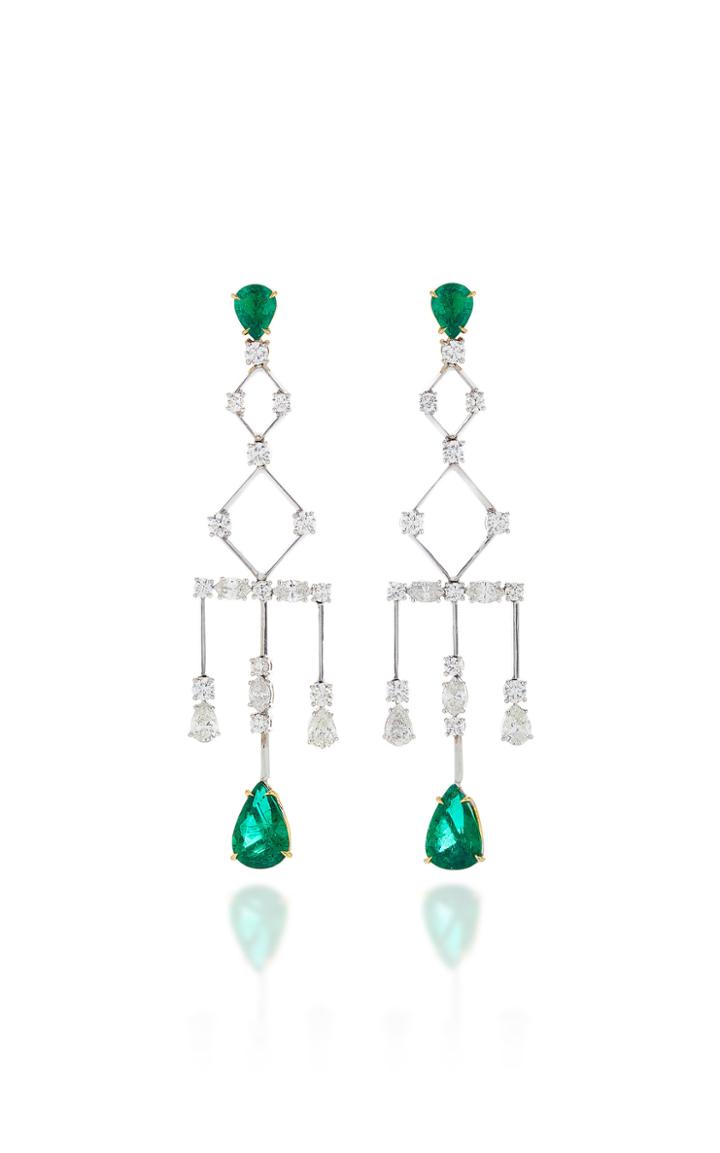 Ara Vartanian 18k Gold Diamond And Emerald Earrings