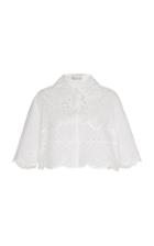 Red Valentino Cropped Broderie Anglaise Cotton Top