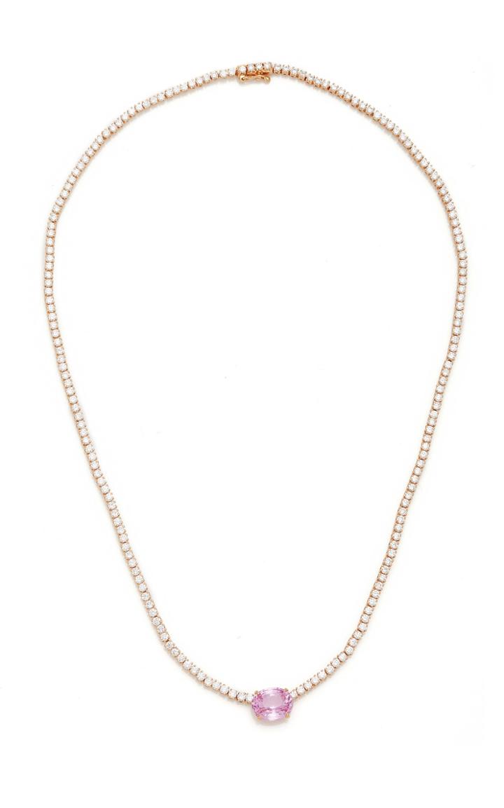 Anita Ko Hepburn 18k Rose Gold, Sapphire, And Diamond Choker