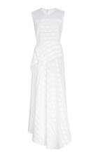 Delpozo Asymmetric Macram-paneled Cotton-blend Dress