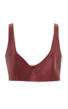 Sally Lapointe Cropped Leather Top