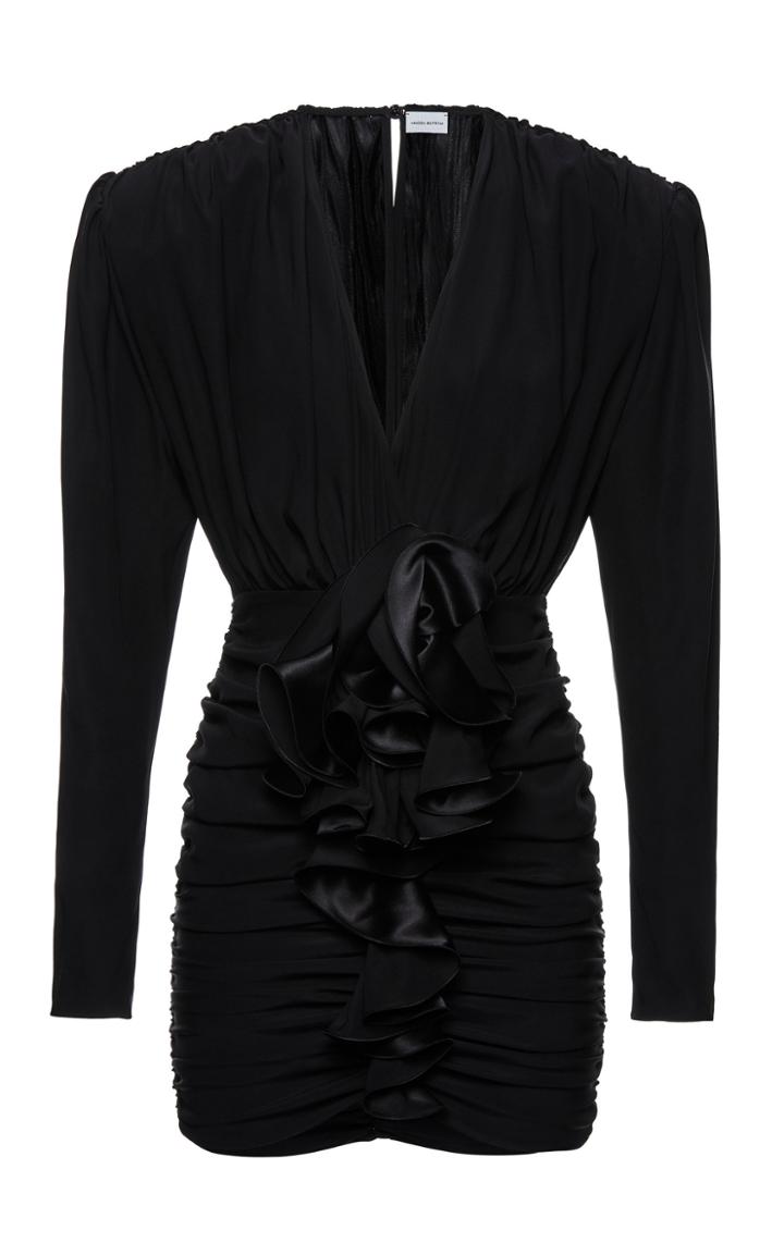 Moda Operandi Magda Butrym Burgos Ruched Silk-blend Mini Dress Size: 34