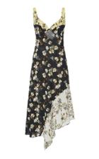 Off-white C/o Virgil Abloh Asymmetric Floral-print Crepe Midi Dress