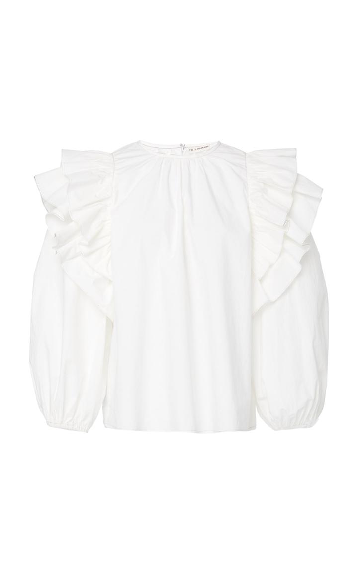 Ulla Johnson Caasi Ruffled Cotton Blouse