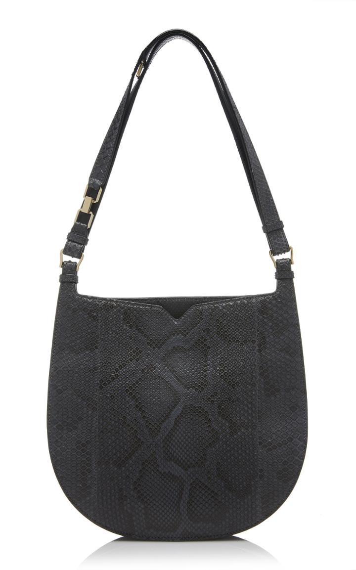Valextra Python Leather Hobo Bag