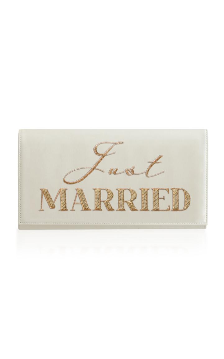 Preciously Paris Just Married Satin Clutch