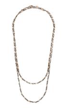 Fred Leighton Antique Rose Gold And Niello Link Long Chain Necklace