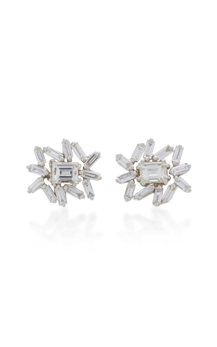 Suzanne Kalan One Of A Kind White Gold Diamond Earrings