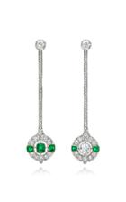 Mindi Mond Emerald Diamond Mismatch Earrings