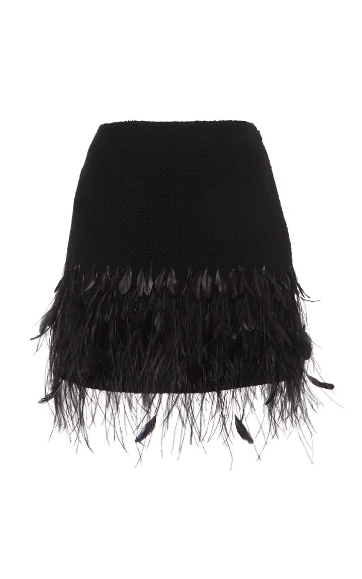 Moda Operandi Alberta Ferretti Feathered Tweed Mini Skirt