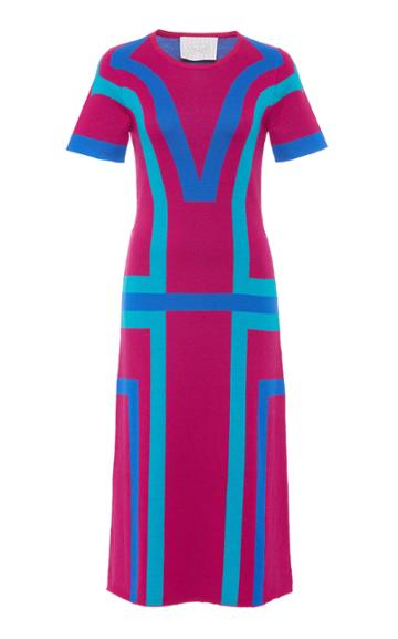 Victor Glemaud A-line Multicolor Midi Dress
