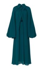 Emilia Wickstead Leonie Crepe Peasant Sleeve Midi Dress