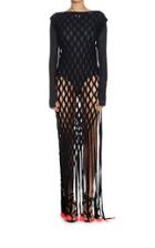Moda Operandi Off-white C/o Virgil Abloh Rete Open-hole Fringe Maxi Dress Size: 36